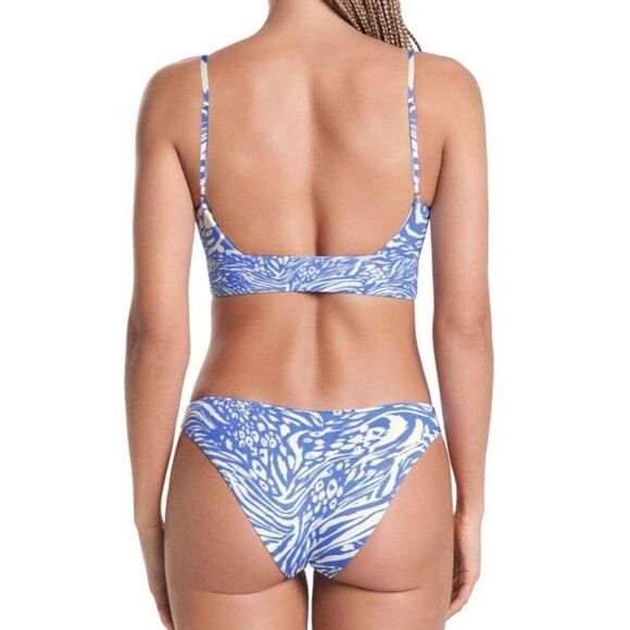 Maaji Iris Wild Daydream Reversible Bralette thin Side Bikini Bottom Size Small - Picture 3 of 16